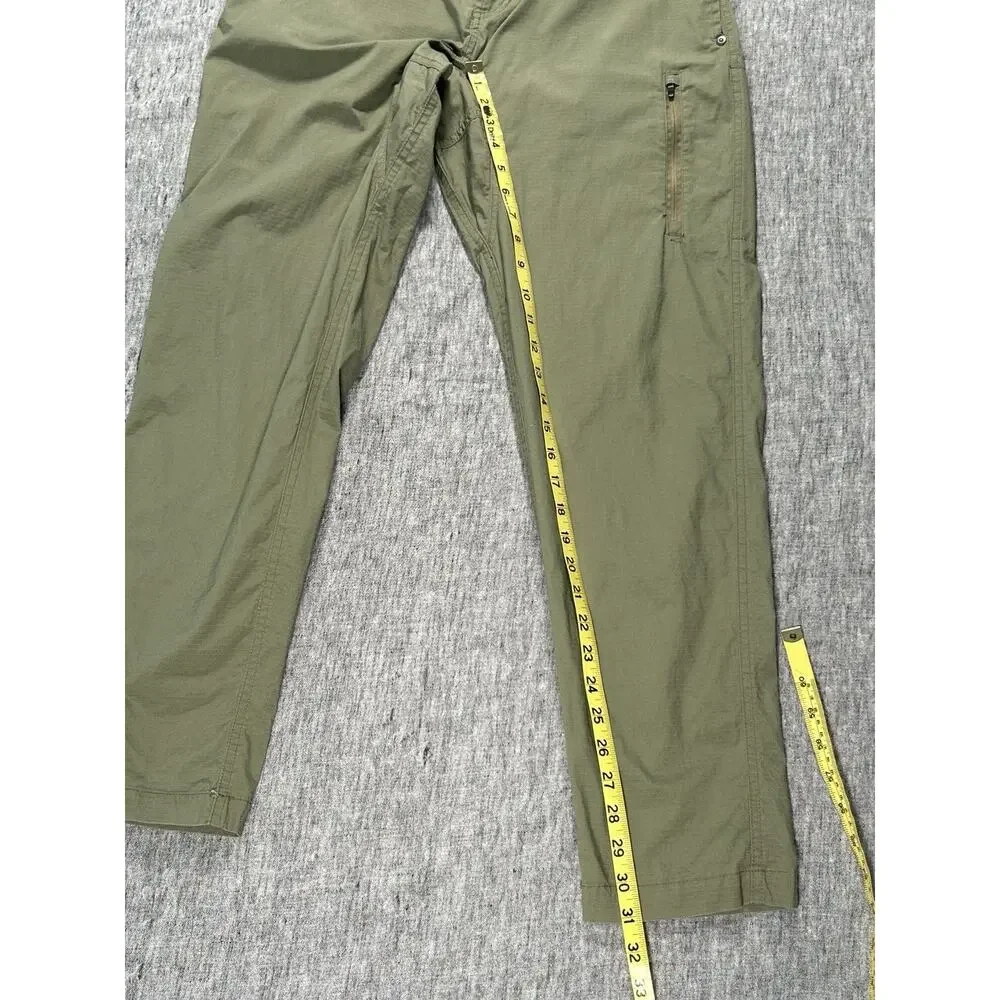 Wrmfzy Pants Mens Large Green Ripstop Tactical Cargo Elastic Waist Stretch